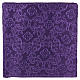 Chalice veil (pall) with cross embroidery on purple damask fabric s3