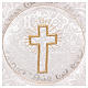 Chalice pall with cross embroidery, white damask s2