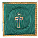 Nakrycie na kielich z krzyżem na satynie, zielony kolor s1
