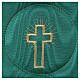 Nakrycie na kielich z krzyżem na satynie, zielony kolor s2