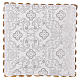 Chalice veil (pall) with cross and embroidery, white damask fabric s3