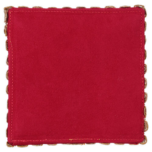 Nakrycie na kielich, wizerunek krzyża, tkanina flokowana czerwona 3