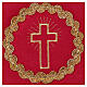Nakrycie na kielich, wizerunek krzyża, tkanina flokowana czerwona s2