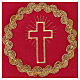 Chalice pall with cross embroidery, red flocked fabric s2