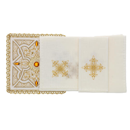 Altar linens, set of 4, 100% LINEN, gold embroidery, Limited Edition 2
