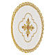 Round altar linen set, 4 pcs 100% LINEN gold embroidered Limited Edition s3
