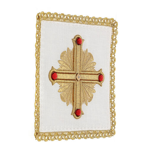 Altar linens, set of 4, 100% LINEN, gold and red embroidery, Limited Edition 3