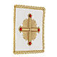 Altar cloth set 4 pieces, 100% LINEN gold red cross embroidery Limited Edition s3