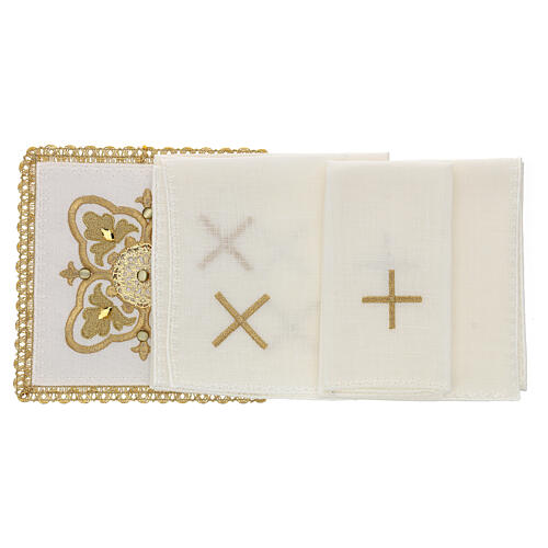 Altar linens, set of 4, 100% LINEN, gold embroidery and decoration, Limited Edition 2