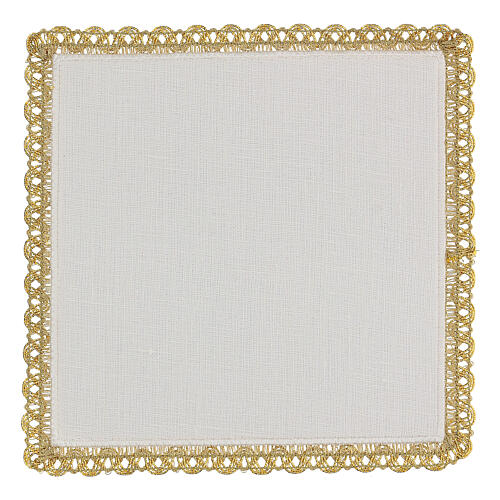 Altar linens, set of 4, 100% LINEN, gold embroidery and decoration, Limited Edition 4