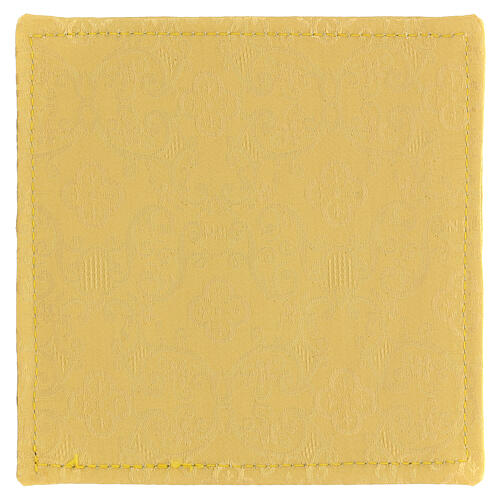 Palia rígida para cáliz raso y jacquard amarillo orlas doradas 15x15 cm 3