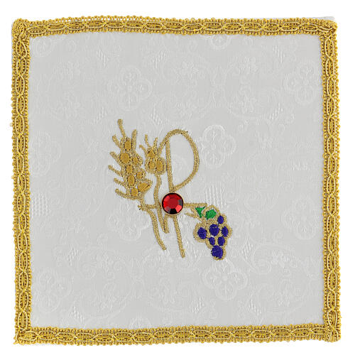 Palla per calice spiga e uva raso bianco 15x15 cm 1