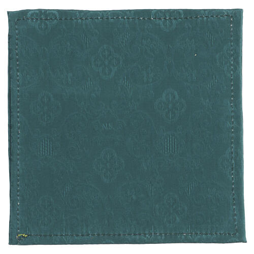 Palia cubre cáliz uva y espiga tejido moiré verde 15x15 cm 3