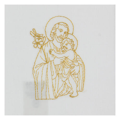 Palla aus Leinen und Baumwolle mit in Gold gesticktem Sankt Joseph 2