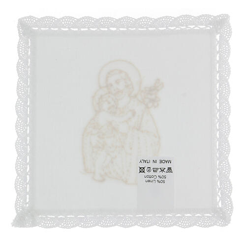 Linen and cotton pall, gold embroidery, Saint Joseph 3