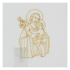 Mass Pall linen and cotton embroidered gold St Joseph