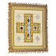 Ivory-coloured pall with cross embroidery, wool and lurex Gamma s3