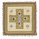 Chalice pall linen ivory lurex wool with cross embroidery Gamma s1