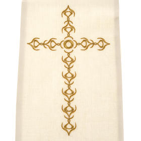 White priest stole with embroidered cross