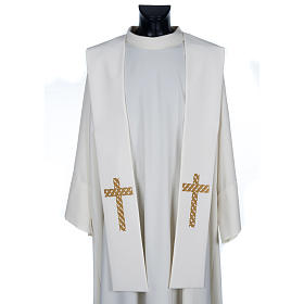 White priest stole with golden cross