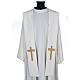 White clergy stole with golden cross s1