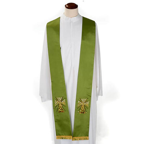 Priest stole in shantung, cross with rays 1