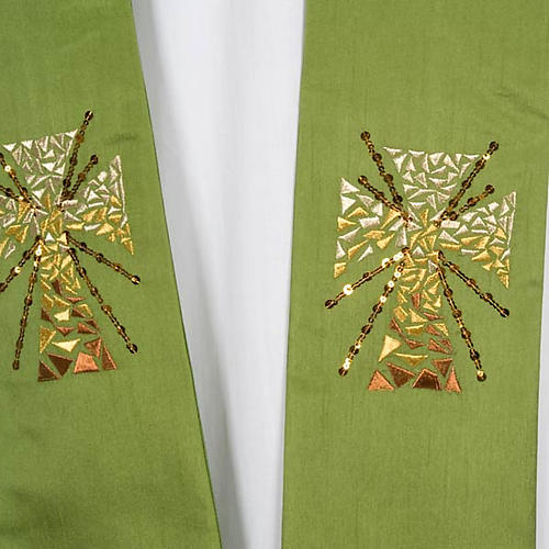 Priest stole in shantung, cross with rays 3