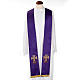 Clergy stole in shantung, cross with rays s2