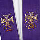 Clergy stole in shantung, cross with rays s4