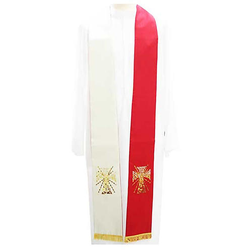 Overlay stole in shantung, cross with rays 1