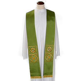 Priesterstolen: Priesterstola aus Shantung goldene Dekorationen Priesterstolen: Priesterstola aus Shantung goldene Dekorationen