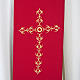 Étole liturgique avec croix dorées fleurs double face s2