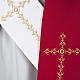 Étole liturgique avec croix dorées fleurs double face s5