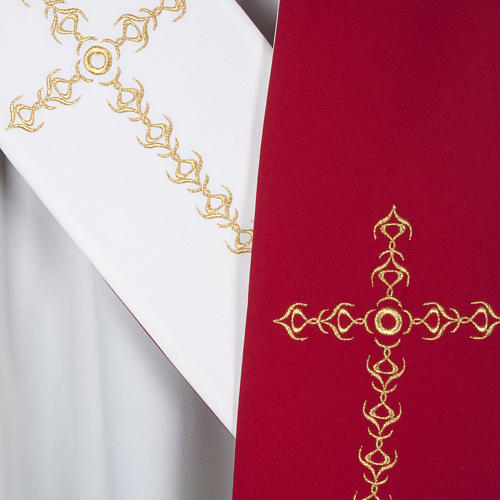 Estolão litúrgico cruzes douradas flores dupla face 5