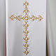 Estolão litúrgico cruzes douradas flores dupla face s4