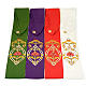 Priest stole with IHS embroidery 4 colours s2