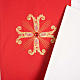 Reversible liturgical stole white red, cross and glass stones s4