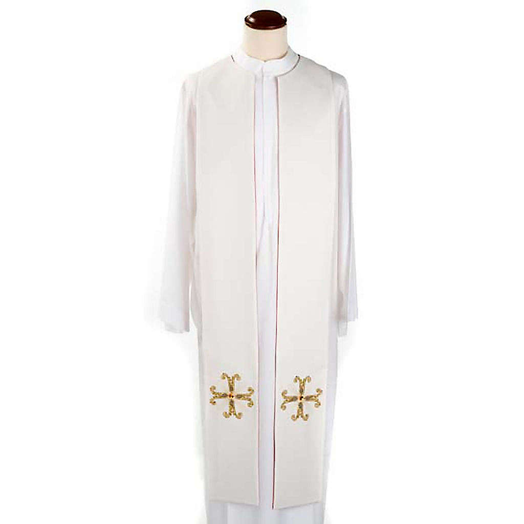 Reversible Clergy Stole white red, cross and glass stones | online ...