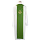 Reversible Priest Stole green violet, cross and glass stones s3