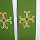 Reversible Priest Stole green violet, cross and glass stones s6