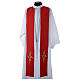 Étole liturgique double face blanc rouge croix colorées s1
