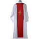 Étole liturgique double face blanc rouge croix colorées s5