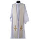 Reversible Overlay Priest Stole white red, multicolor cross s2