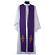 Reversible overlay stole green violet, multicolor cross s1