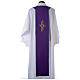 Étole liturgique double face vert violet croix colorées s3