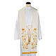 White Clergy Stole gold flowers s1