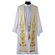 Wool White Clergy Stole with gold embroideries ancient style s1