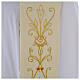 Estola branca bordado ouro estilo antigo lã pura s3