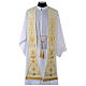 White Clergy Stole in wool, ancient style embroideries s1