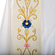 Ivory stole in wool, ancient style embroideries colored s2